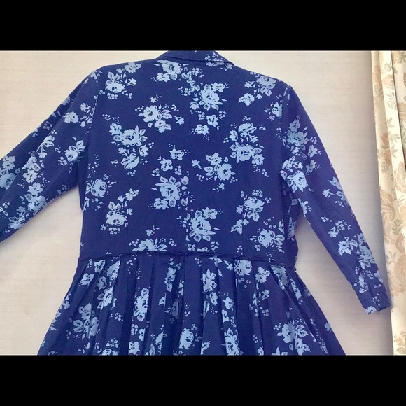 Gap Blue on Blue Cotton Linen Day Dress - Picture 8 of 8